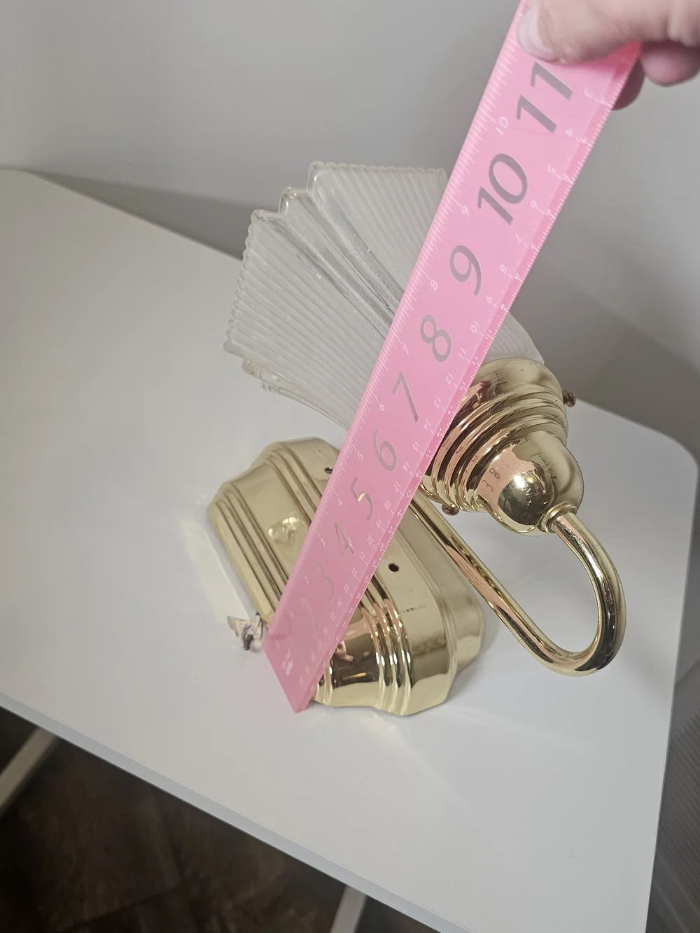 Gold Wall Sconce with White Ribbed Glass Shade - Home Party Supplies